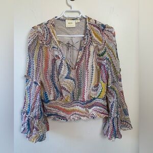 Anthropologie Maeve Opaque Summer Boho Top